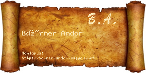 Börner Andor névjegykártya