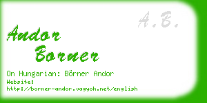 andor borner business card
